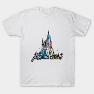 Just Married Magic Castle Colorful T-Shirt